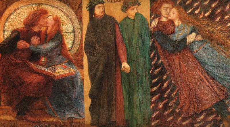 Dante Gabriel Rossetti Paolo and Francesca da Rimini Norge oil painting art
